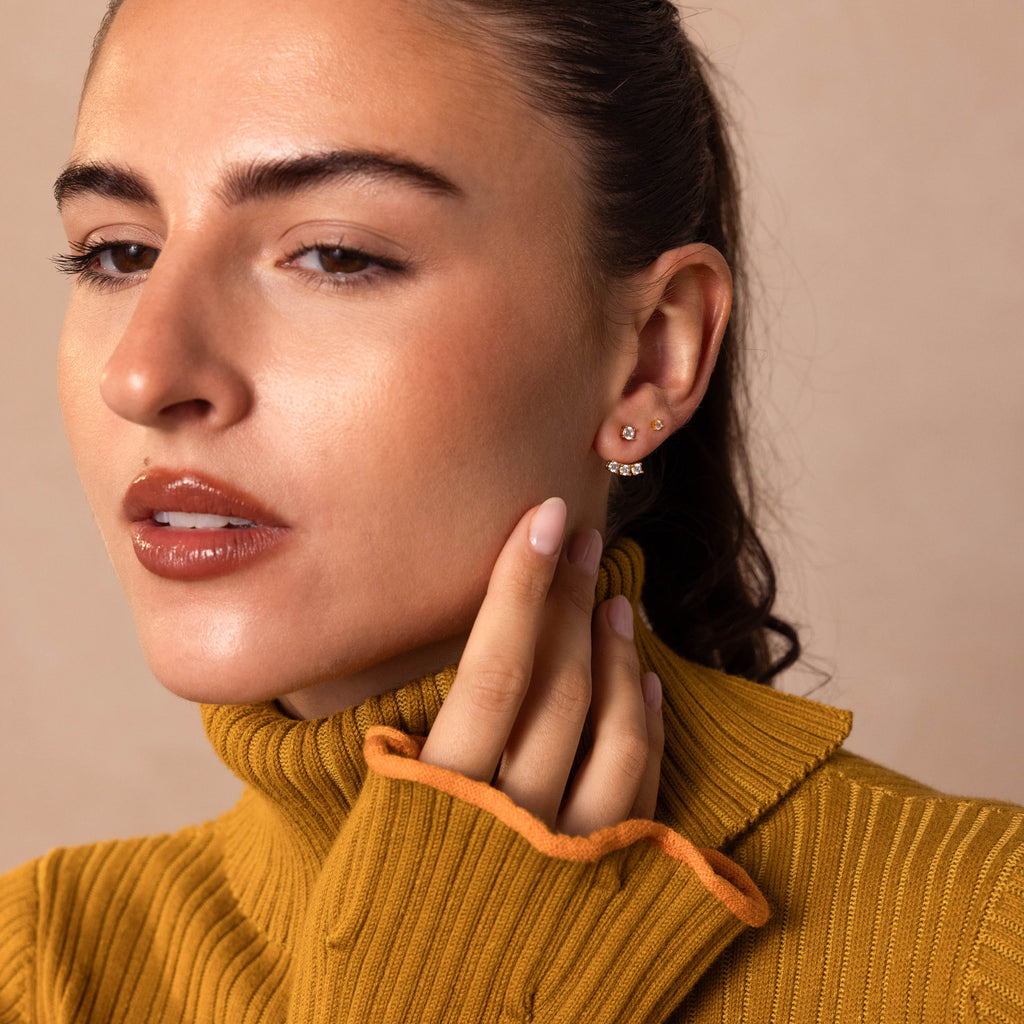 Diamond Cascade Ear Jackets in 18K Gold