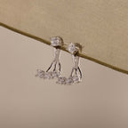 Diamond Cascade Ear Jackets in Silver