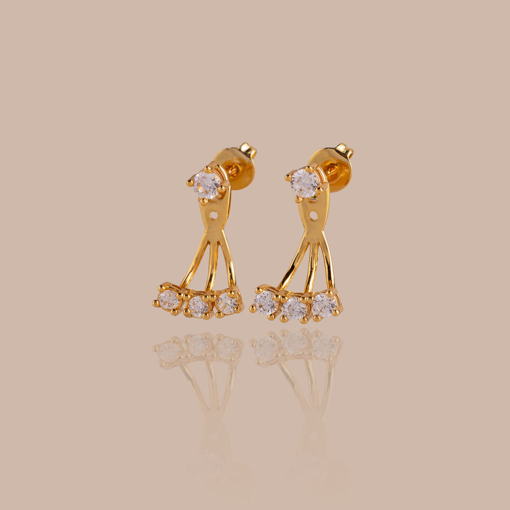 Diamond Cascade Ear Jackets in 18K Gold