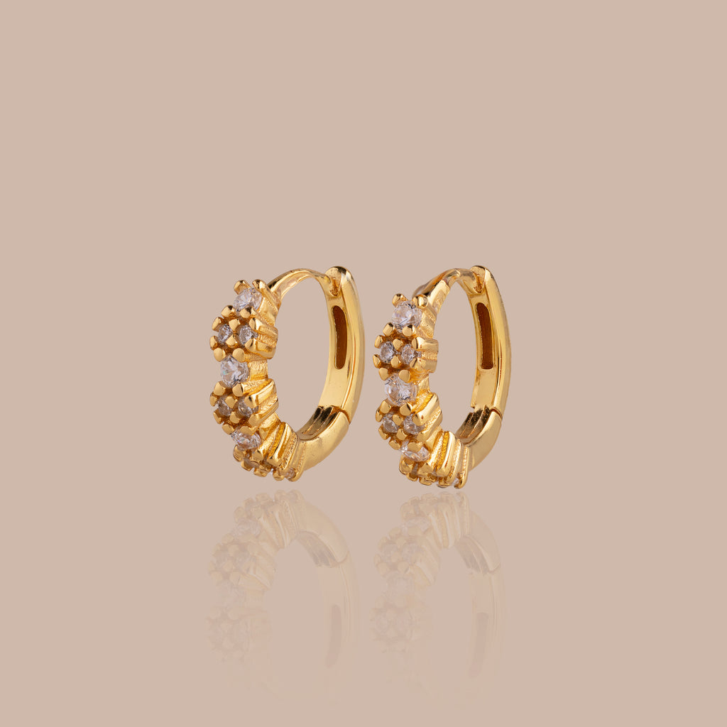 Diamond Cluster Huggies in 18K Gold