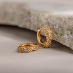 Diamond Cluster Huggies in 18K Gold