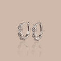 Diamond Cluster Huggies in Silver