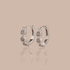 Diamond Cluster Huggies in Silver