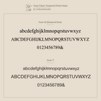 Font chart featuring two serif fonts with lowercase, uppercase, and numbers—ideal for customizing your Pave Pearl Initial Necklace.