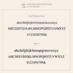 Font chart displaying two serif fonts with uppercase, lowercase, numbers, and ampersand—ideal for designing your personalized Pearl Initial Pendant Necklace.