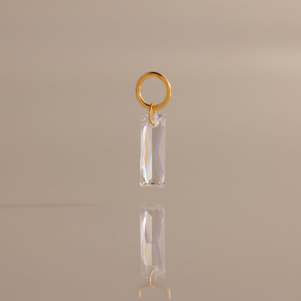 Skinny Baguette Diamond Charm