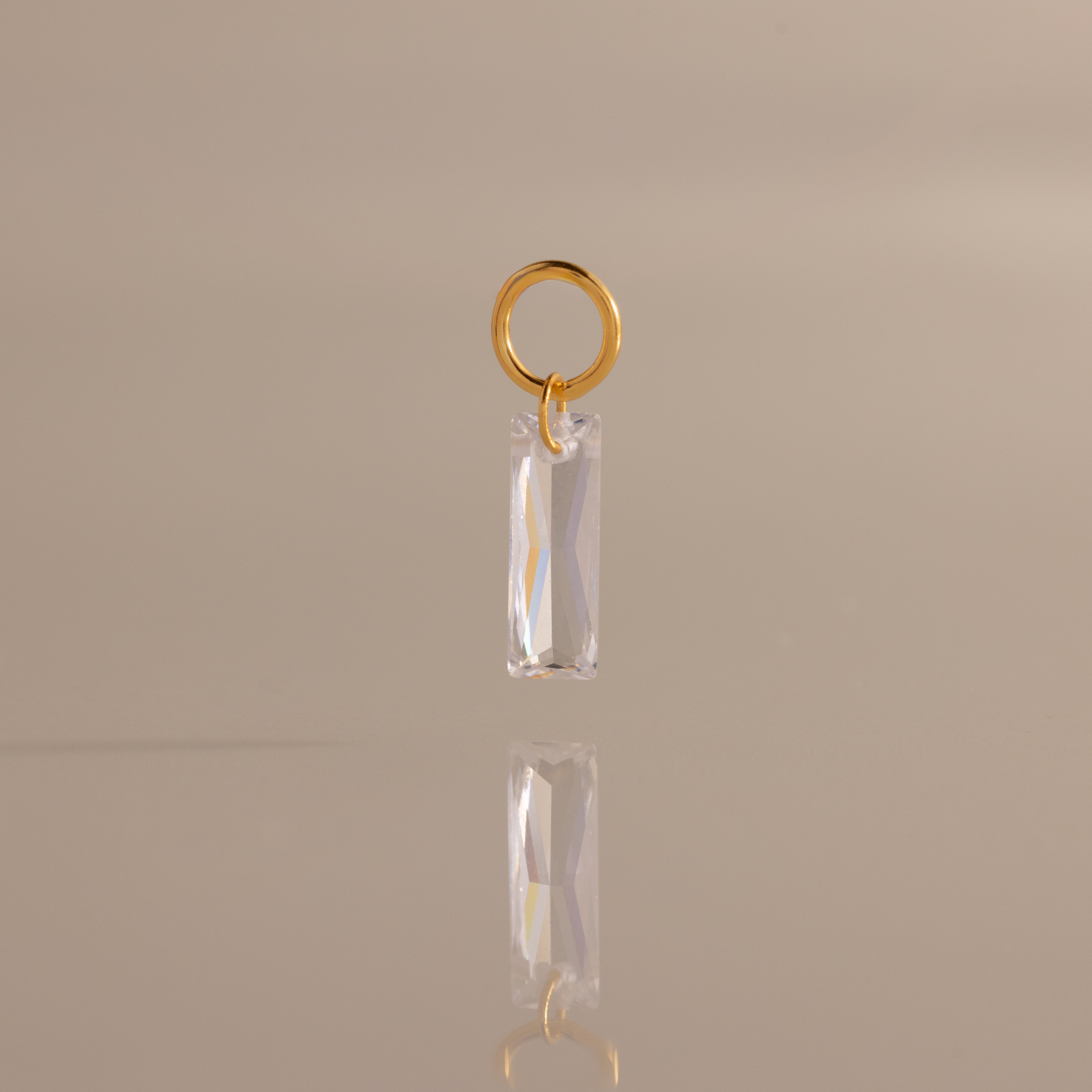Skinny Baguette Birthstone Charm