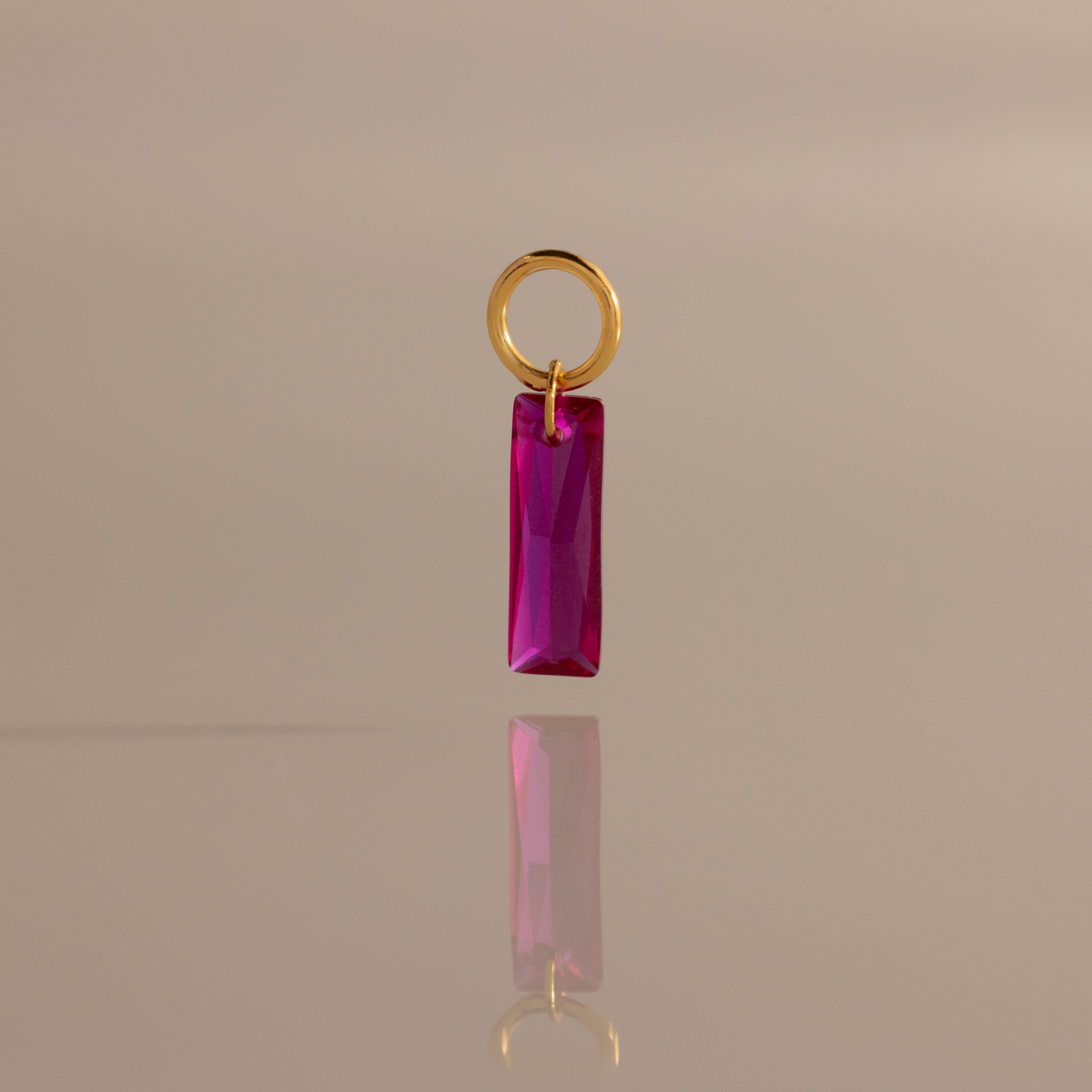 Skinny Baguette Birthstone Charm