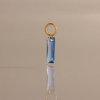 Skinny Baguette Blue Zircon Charm