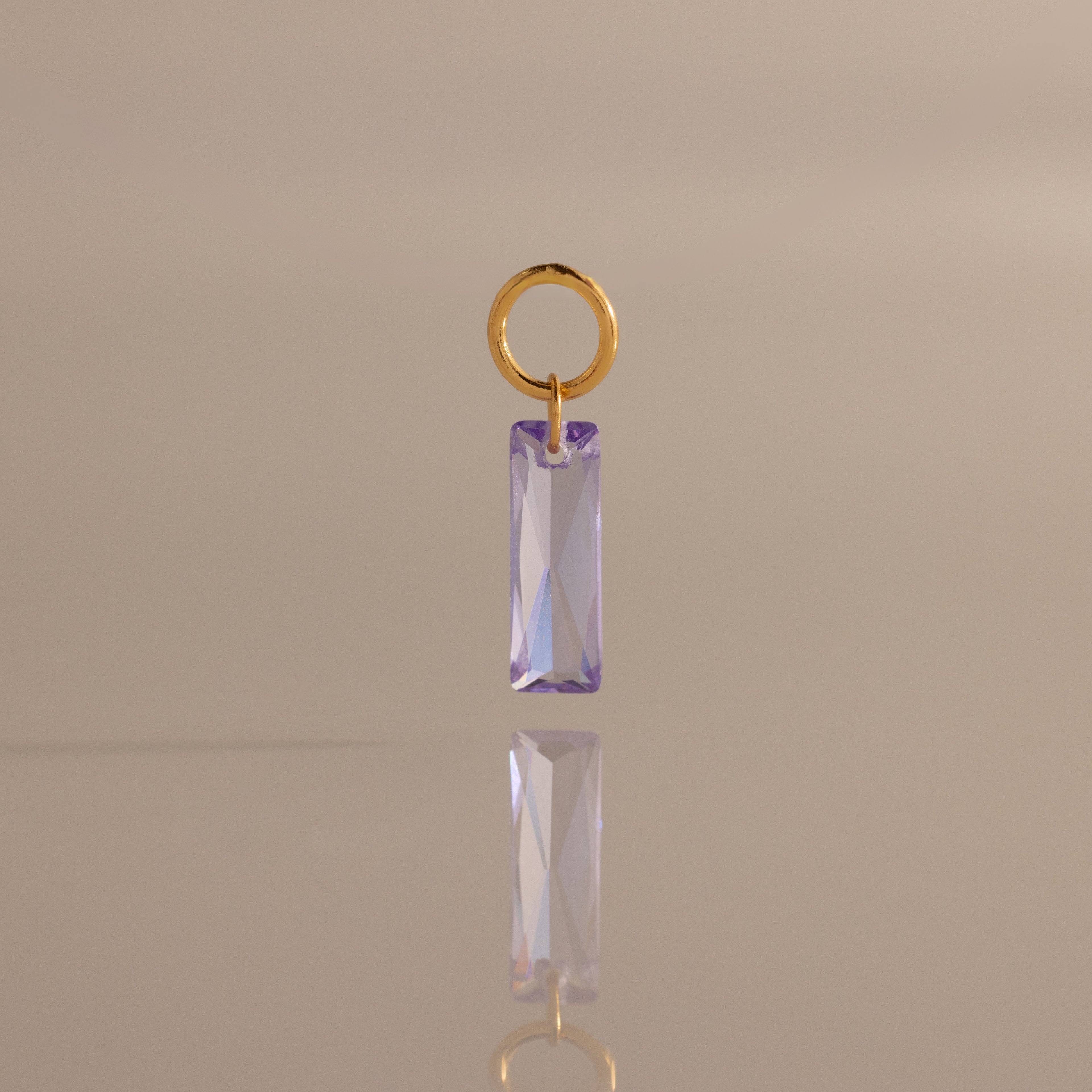Skinny Baguette Birthstone Charm