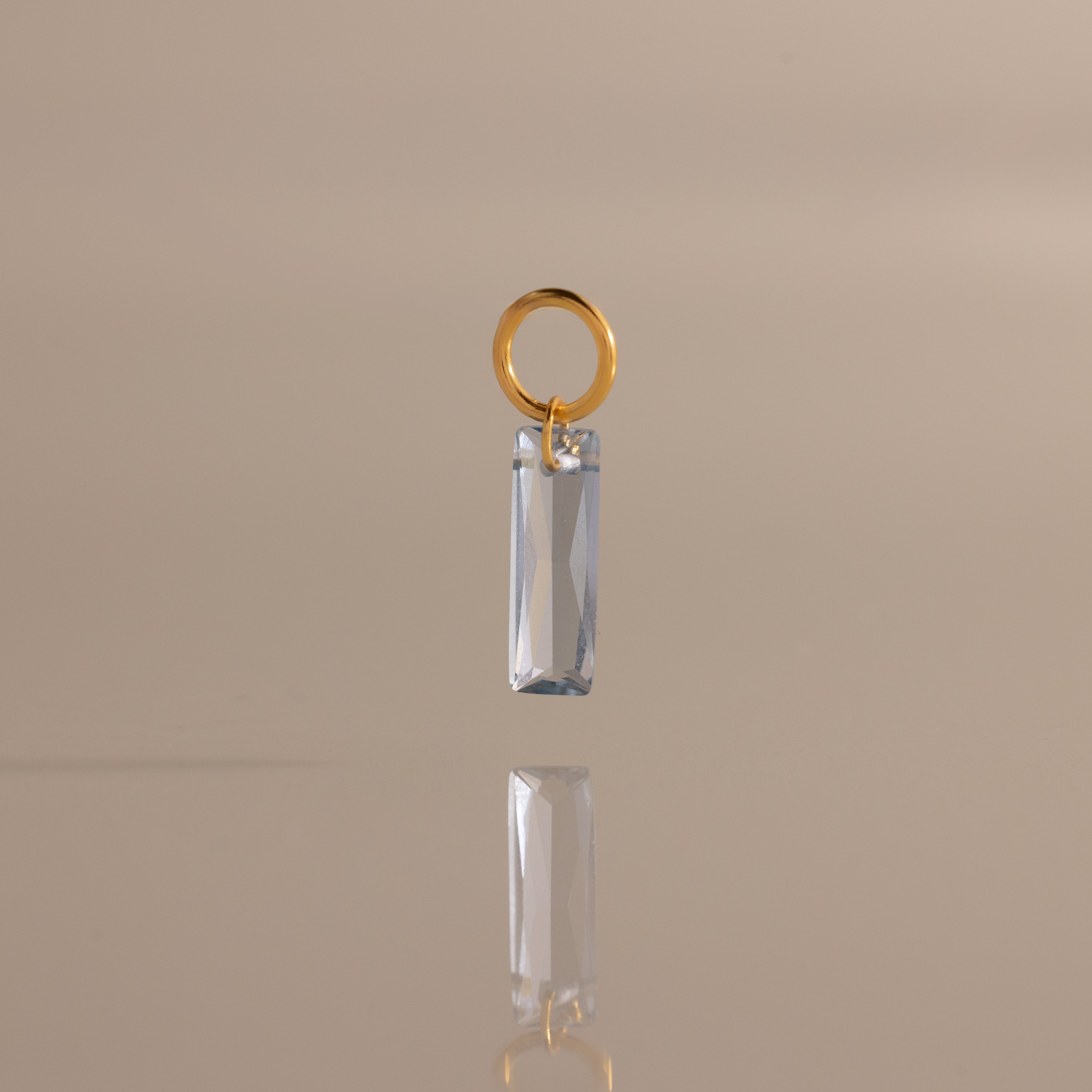 Skinny Baguette Birthstone Charm