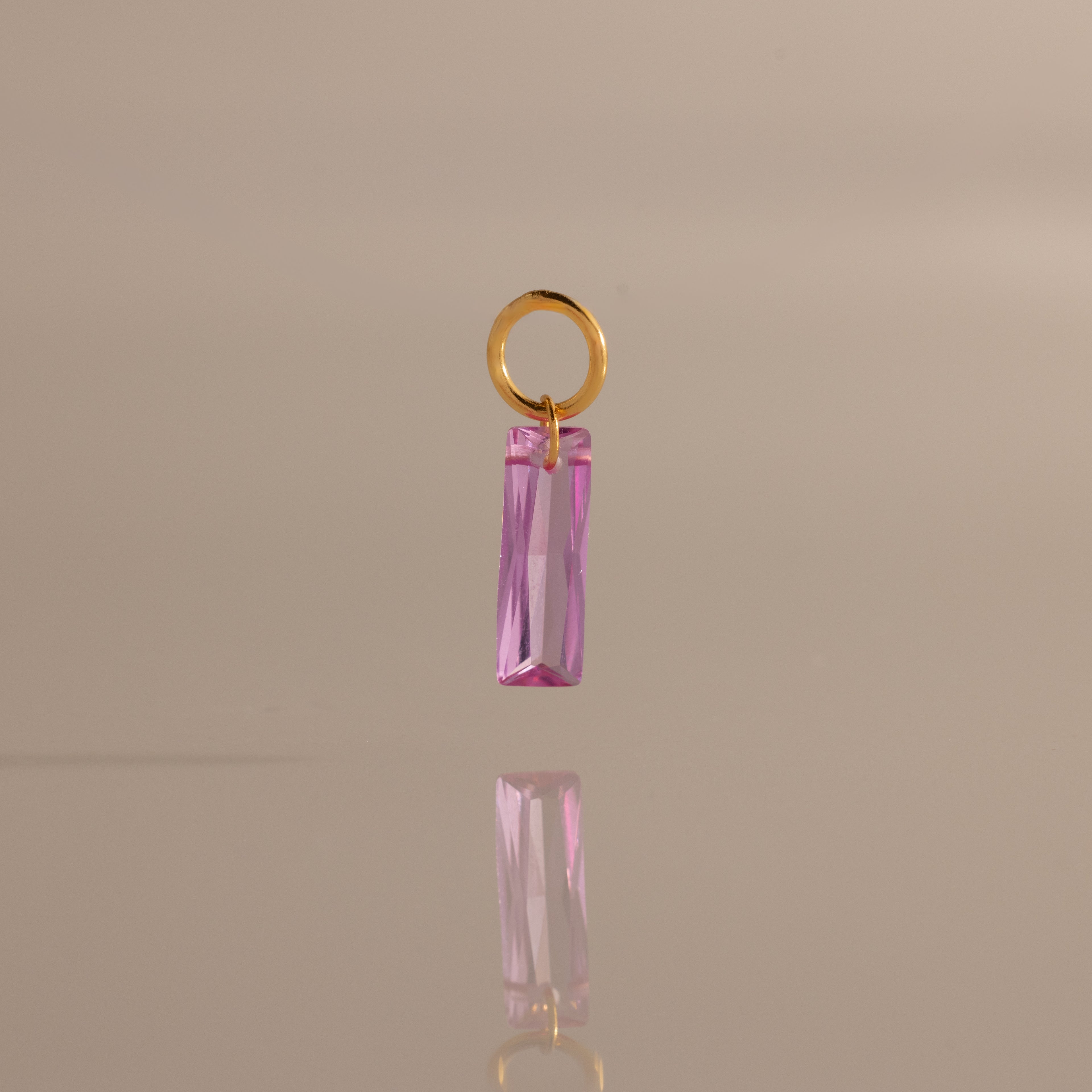 Skinny Baguette Pink Tourmaline Charm