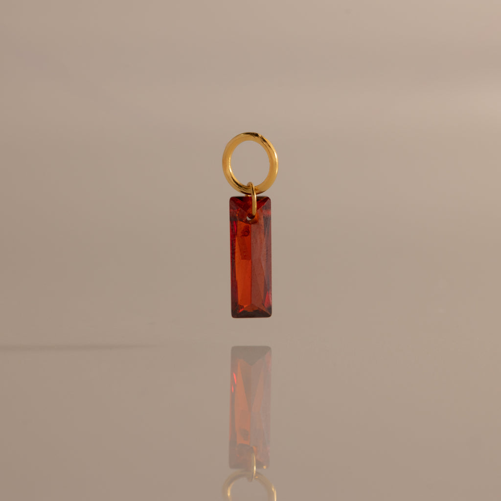 Skinny Baguette Birthstone Charm