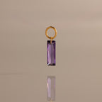 Skinny Baguette Amethyst Charm
