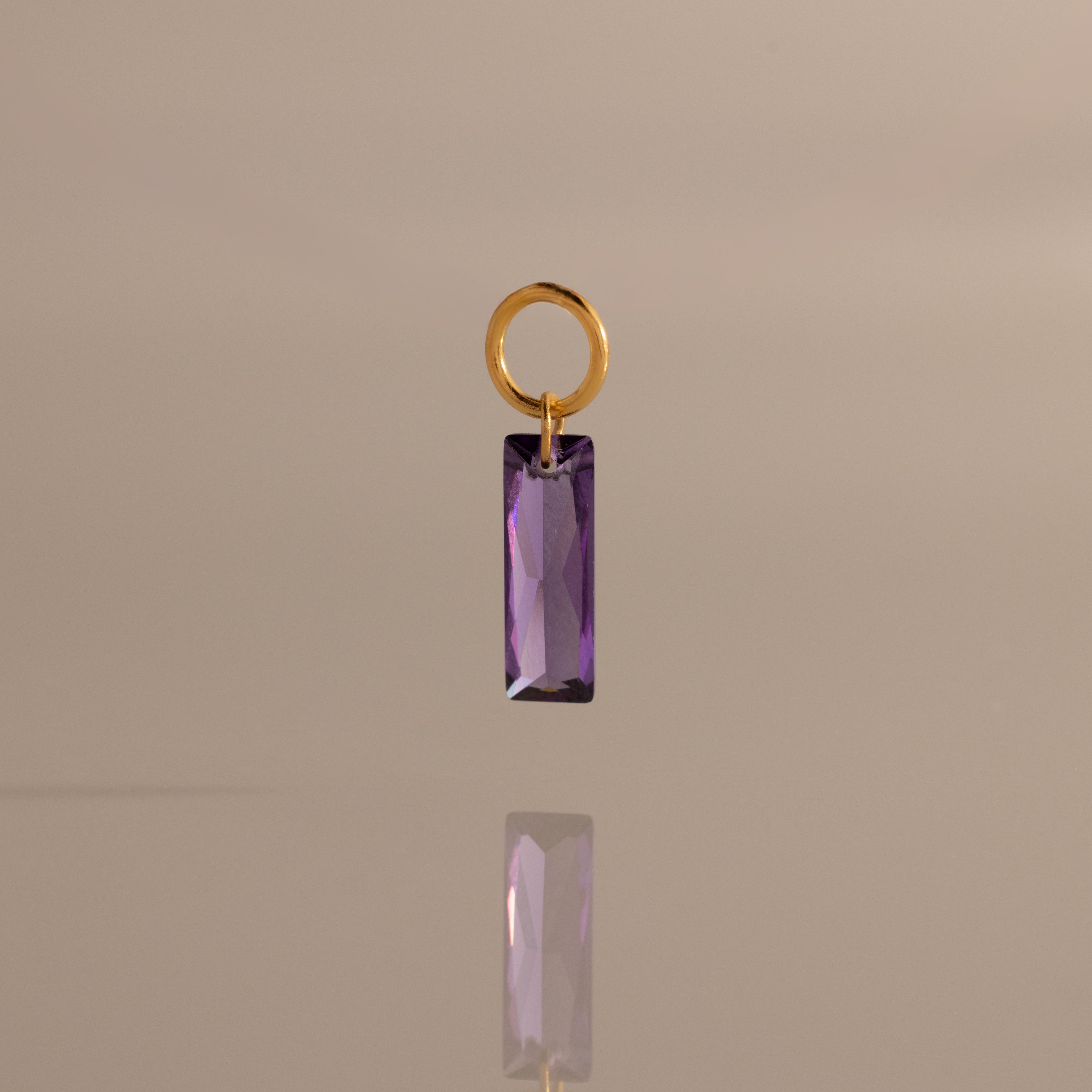 Skinny Baguette Birthstone Charm