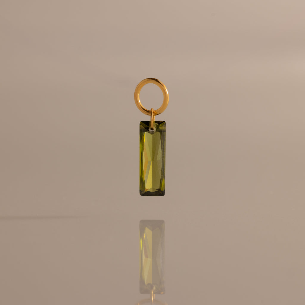 Skinny Baguette Peridot Charm