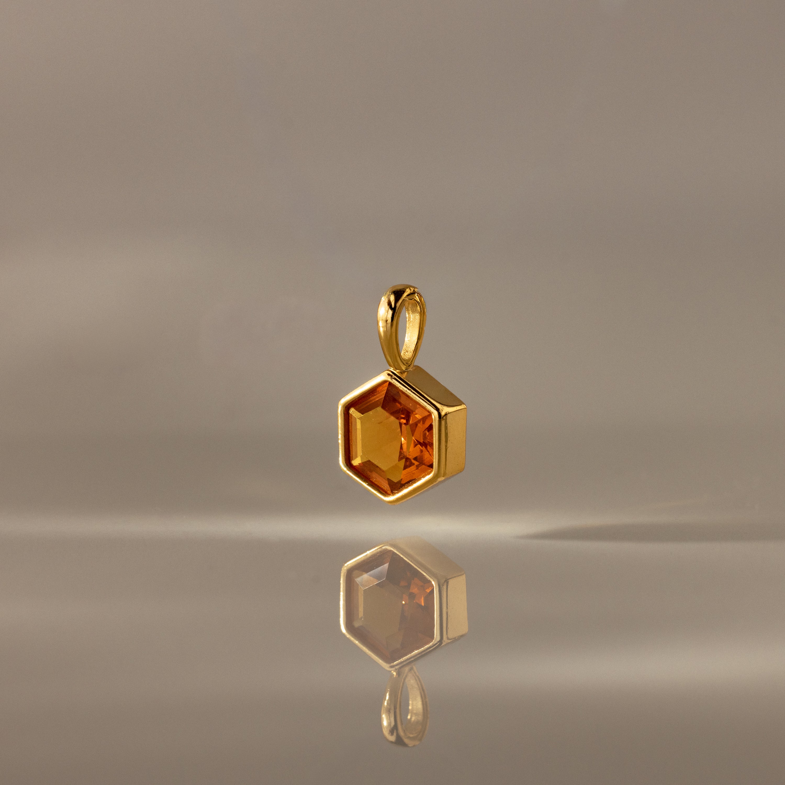 Hexagon Birthstone Charm