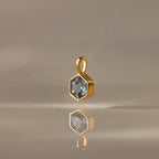 Hexagon Aquamarine Charm