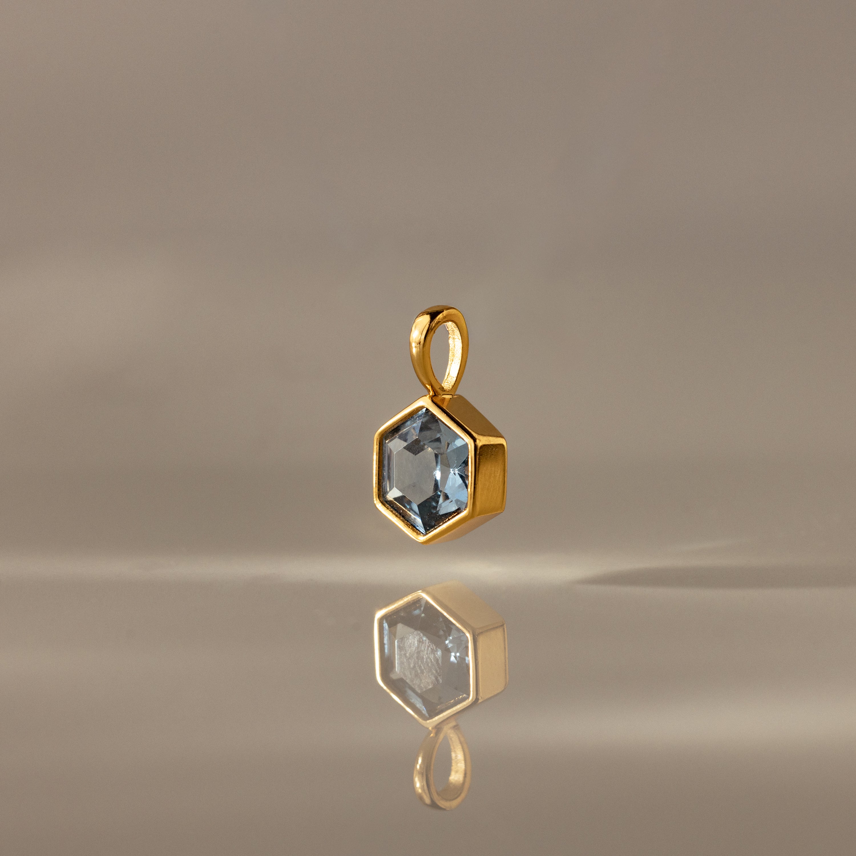 Hexagon Birthstone Charm