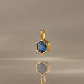 Hexagon Blue Zircon Charm