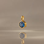 Hexagon Blue Zircon Charm