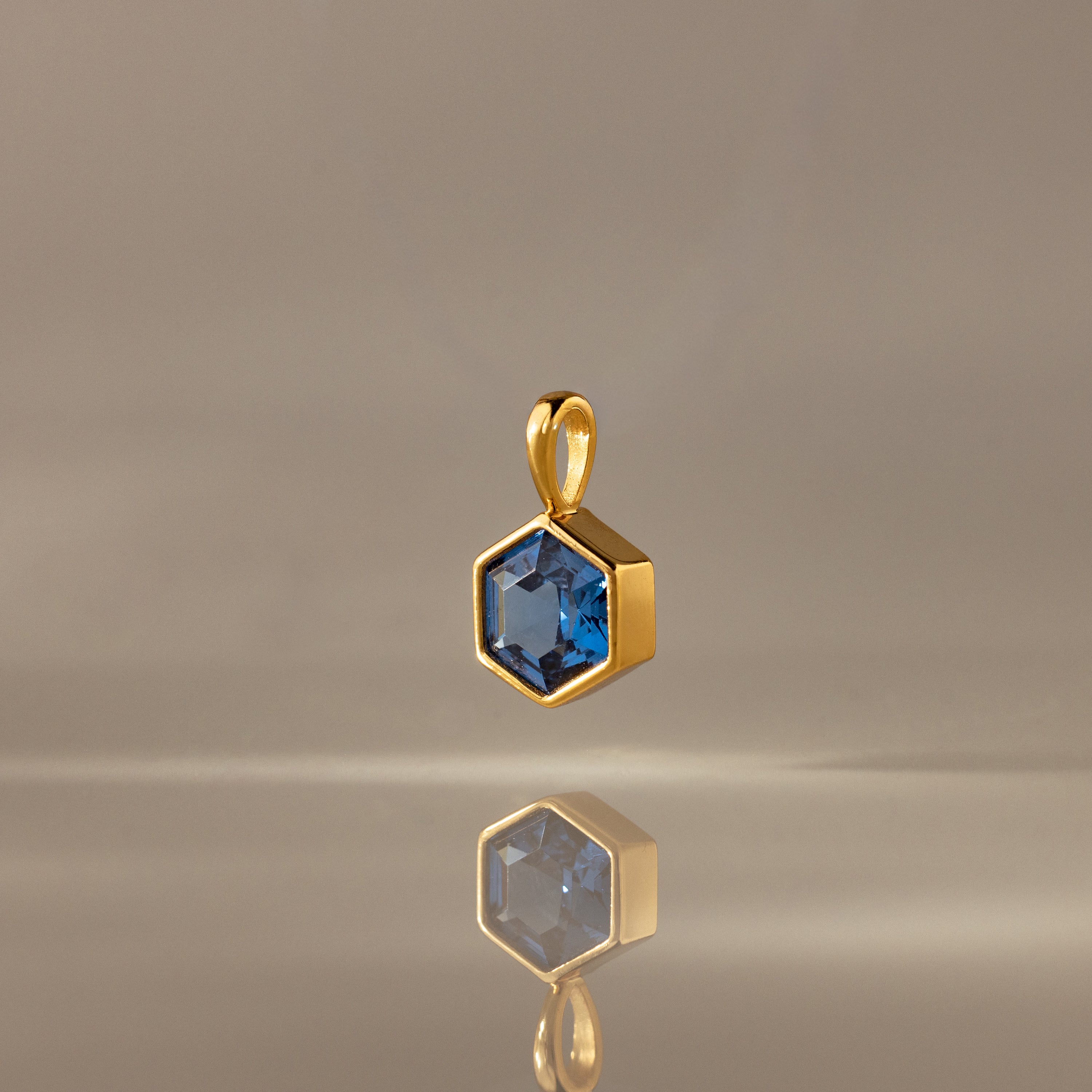 Hexagon Birthstone Charm