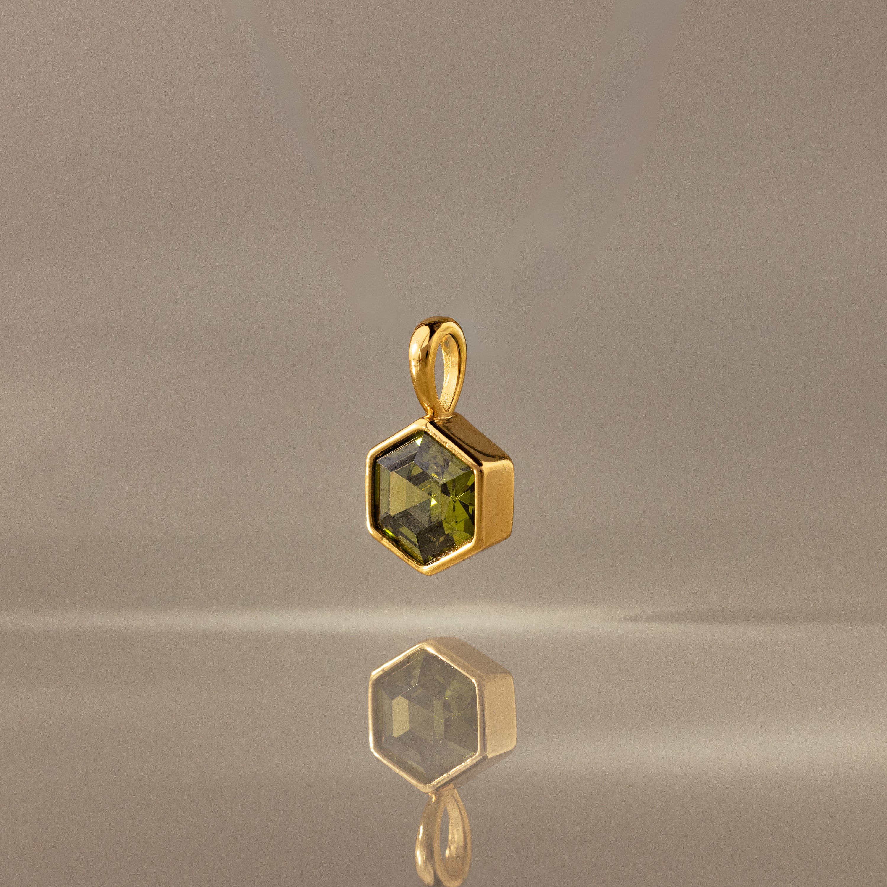 Hexagon Birthstone Charm