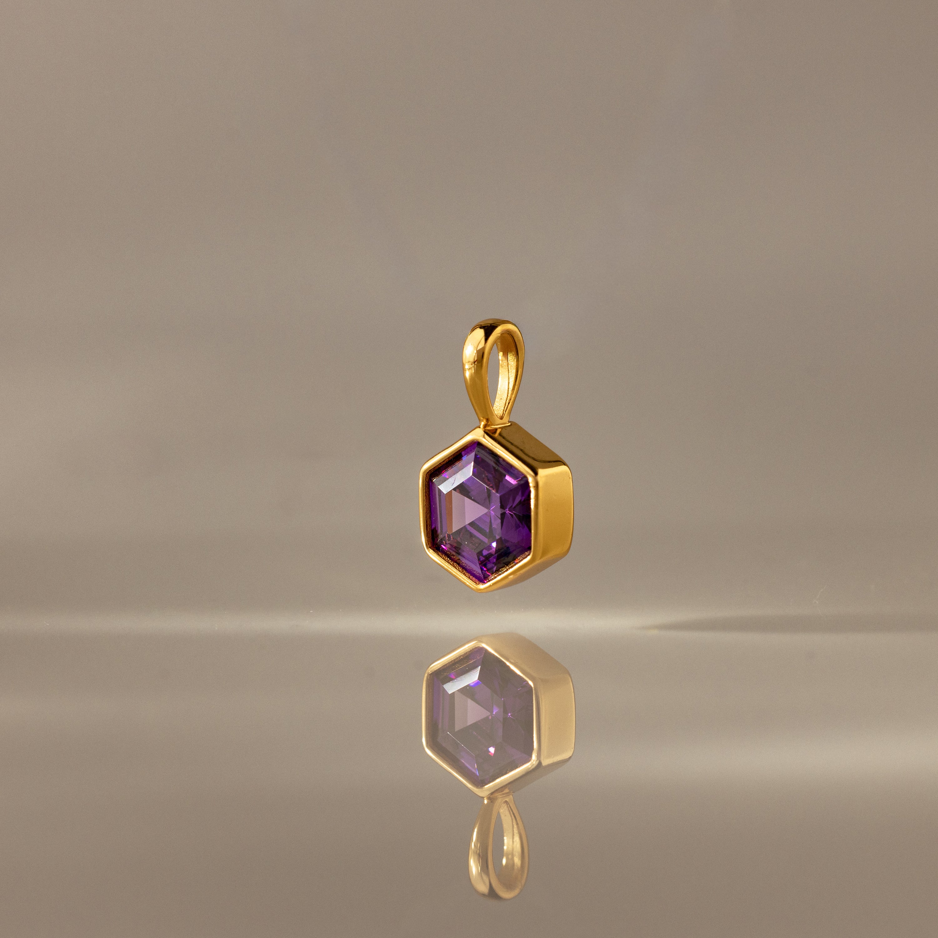 Hexagon Birthstone Charm