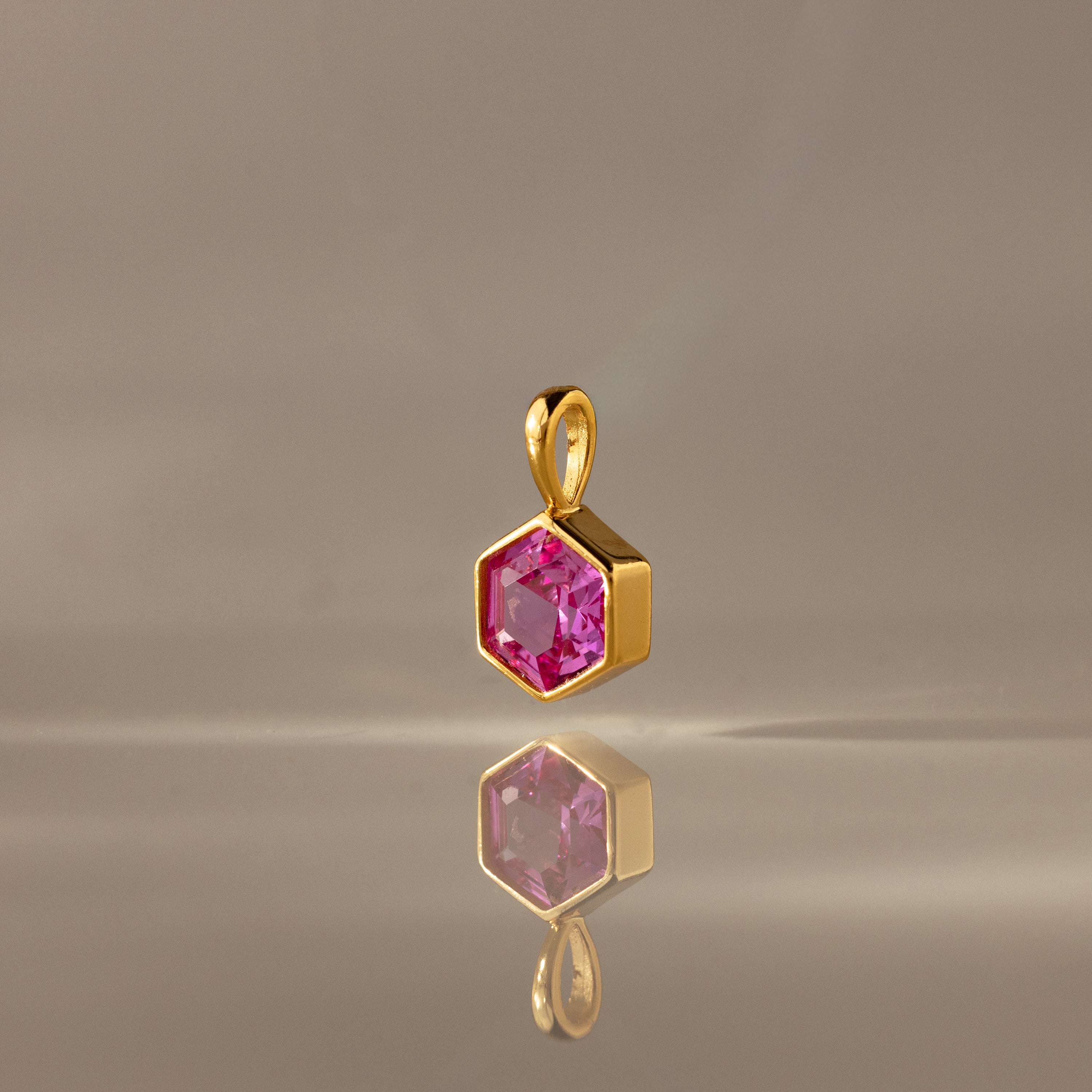 Hexagon Birthstone Charm