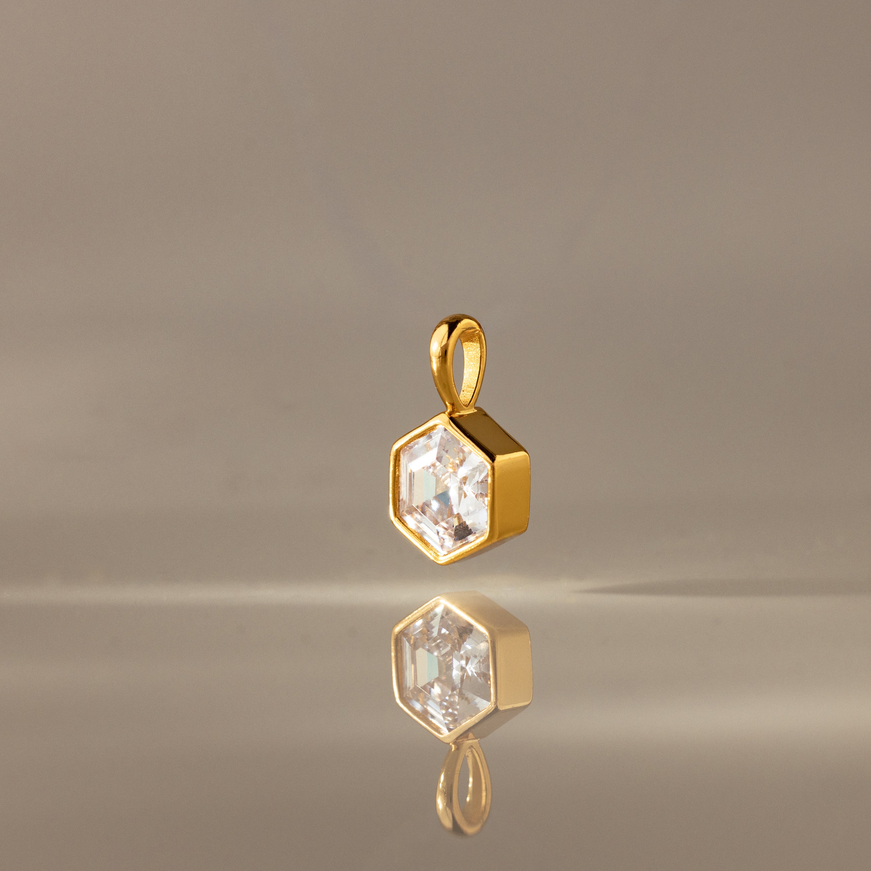 Hexagon Birthstone Charm