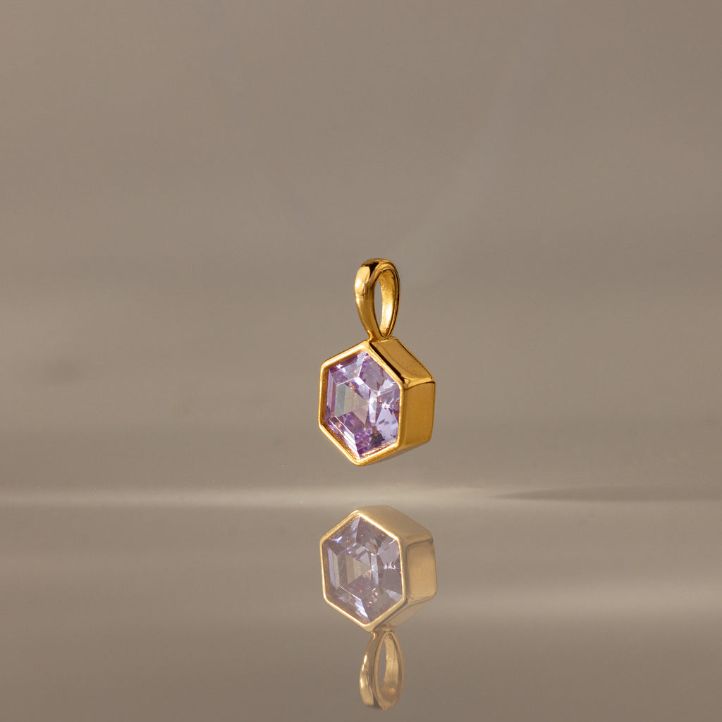 Hexagon Alexandrite Charm