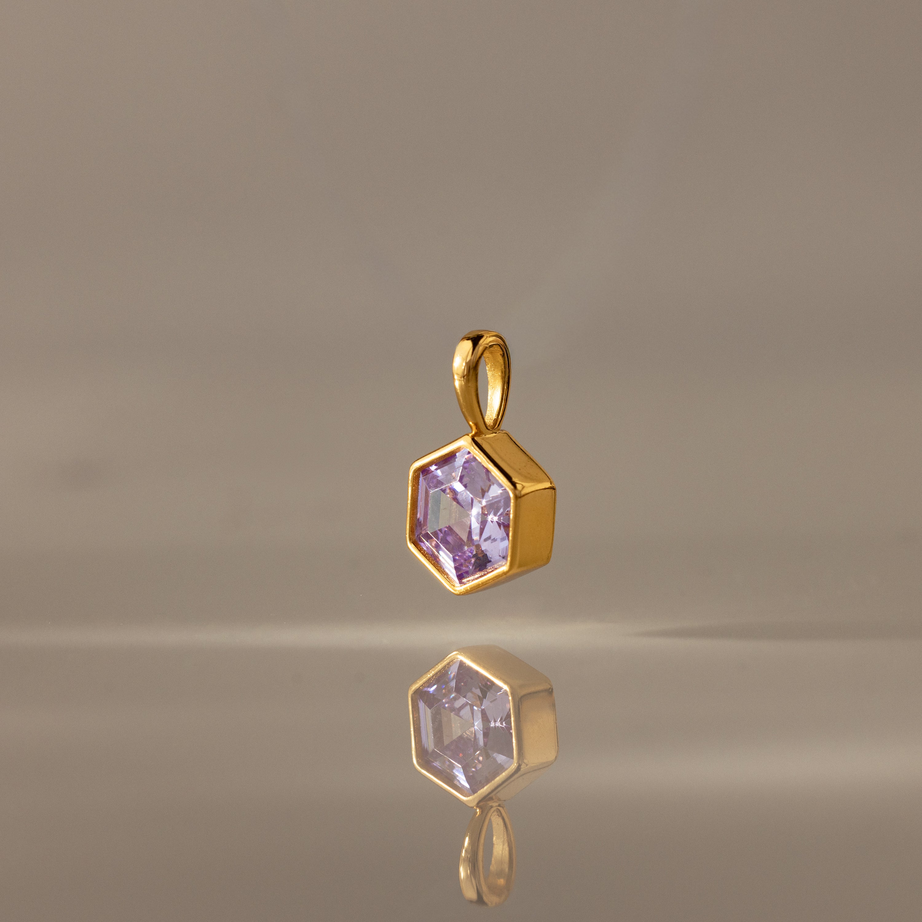 Hexagon Birthstone Charm