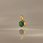Hexagon Emerald Charm