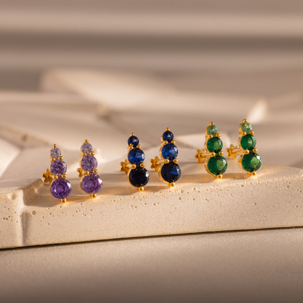 Ombre Amethyst Flatback Studs
