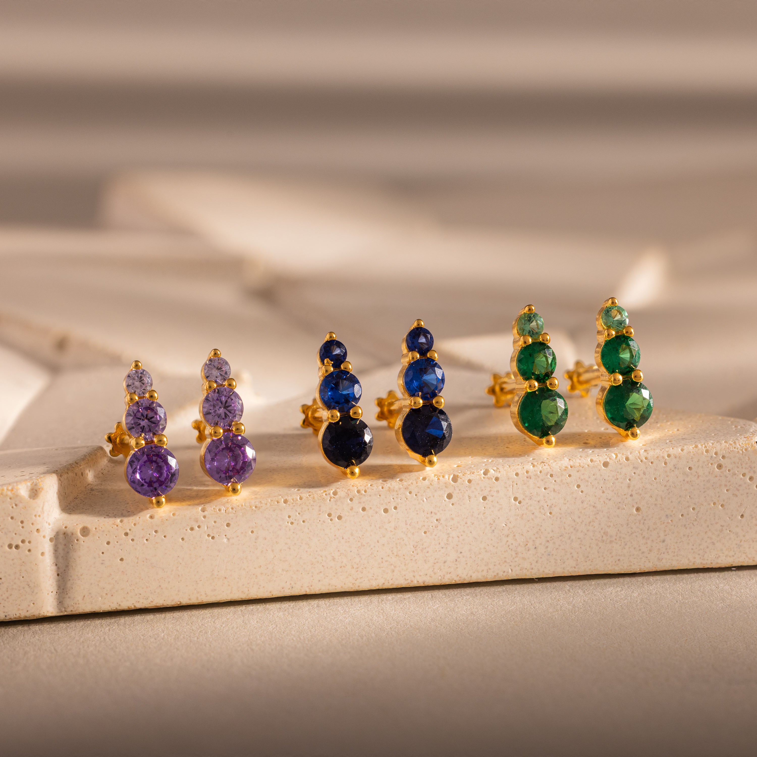Ombre Amethyst Flatback Studs