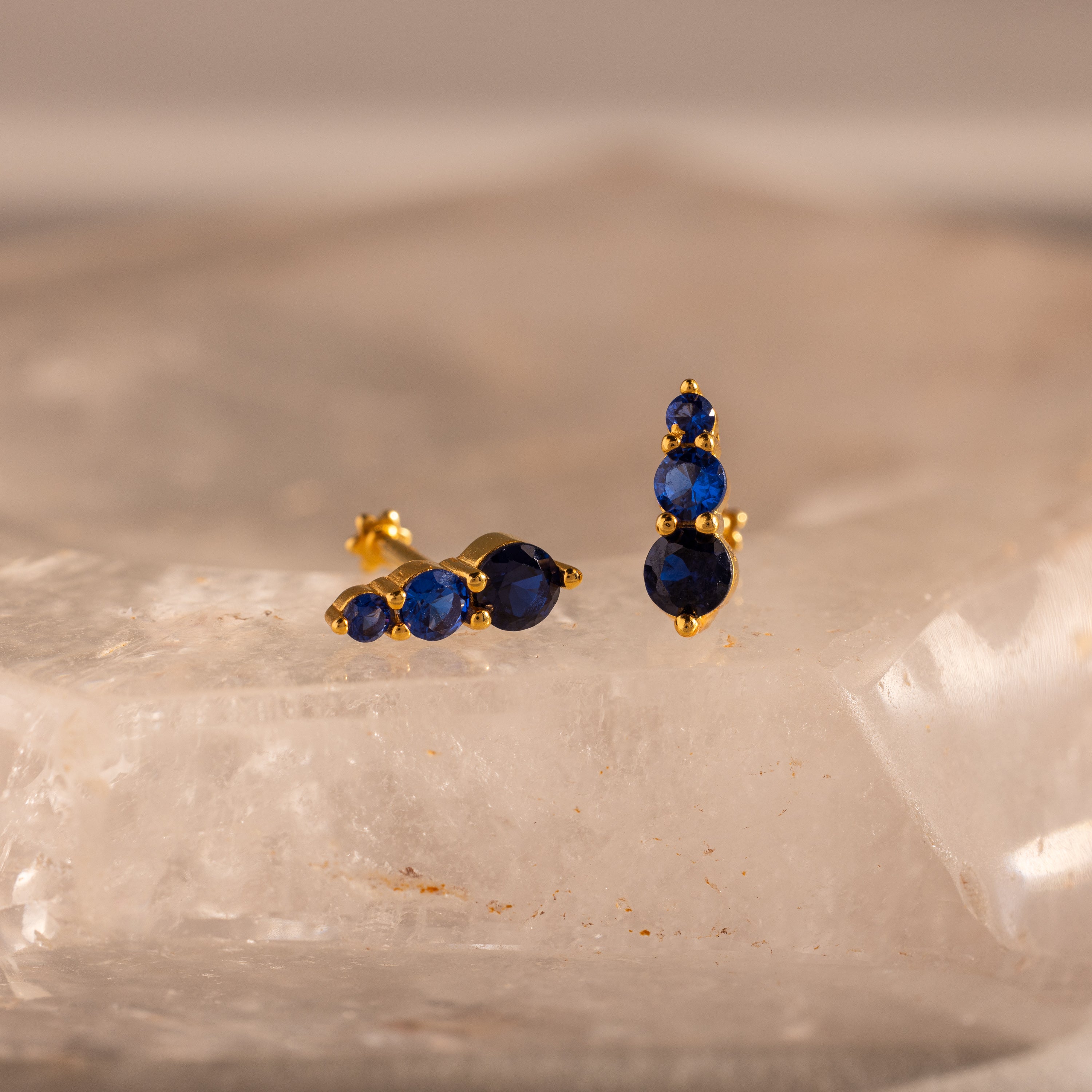 Ombre Sapphire Flatback Studs