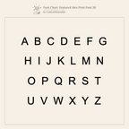 A minimalist chart of the uppercase English alphabet in a sleek sans-serif font—ideal for choosing an initial for your Initial Duo Tennis Bracelet.