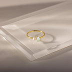 Teardrop Opal & Pearl Ring