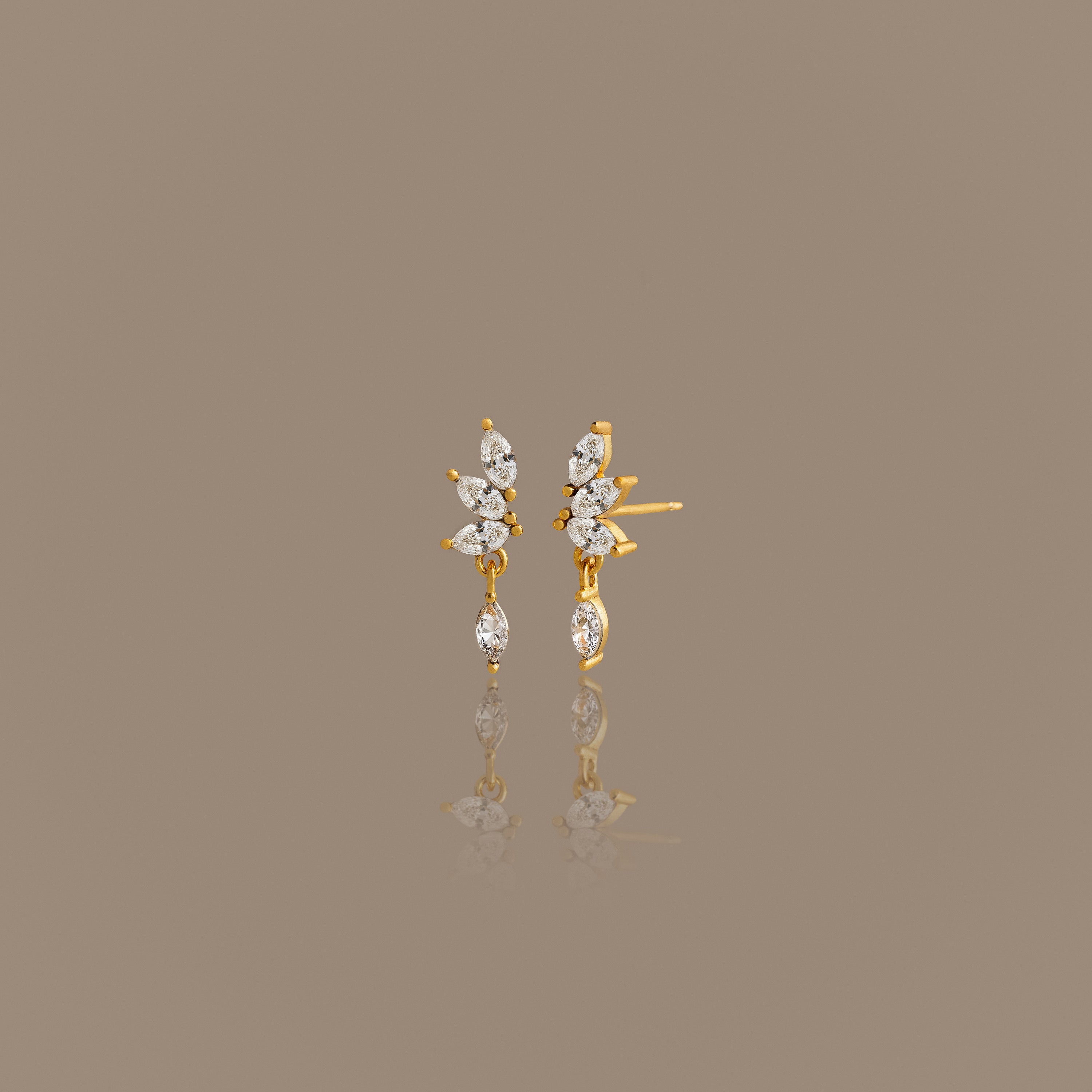 Birthstone Marquise Drop Studs
