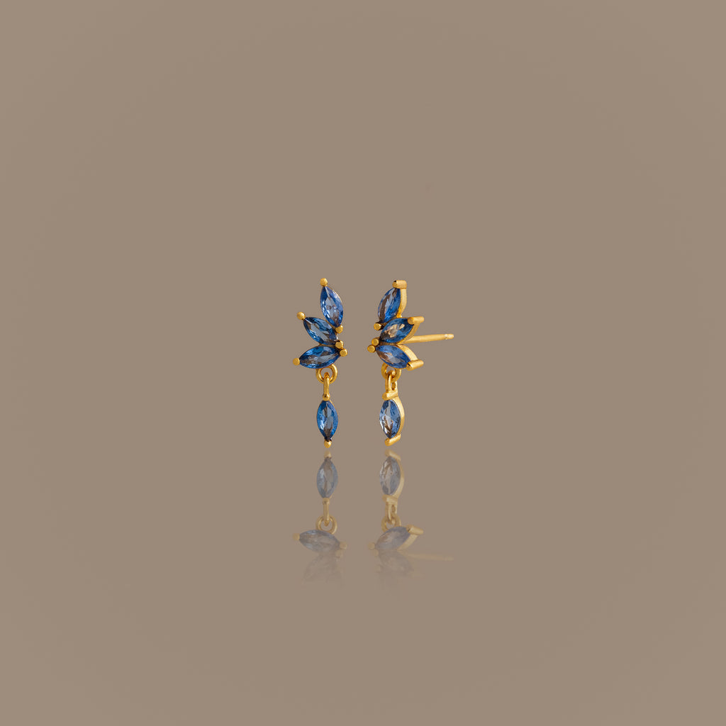 Blue Zircon Marquise Drop Studs