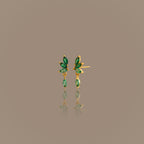 Emerald Marquise  Drop Studs