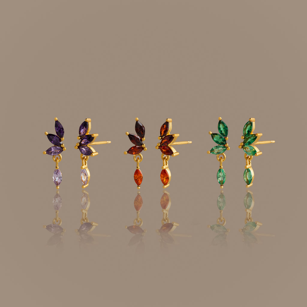 Birthstone Marquise Drop Studs