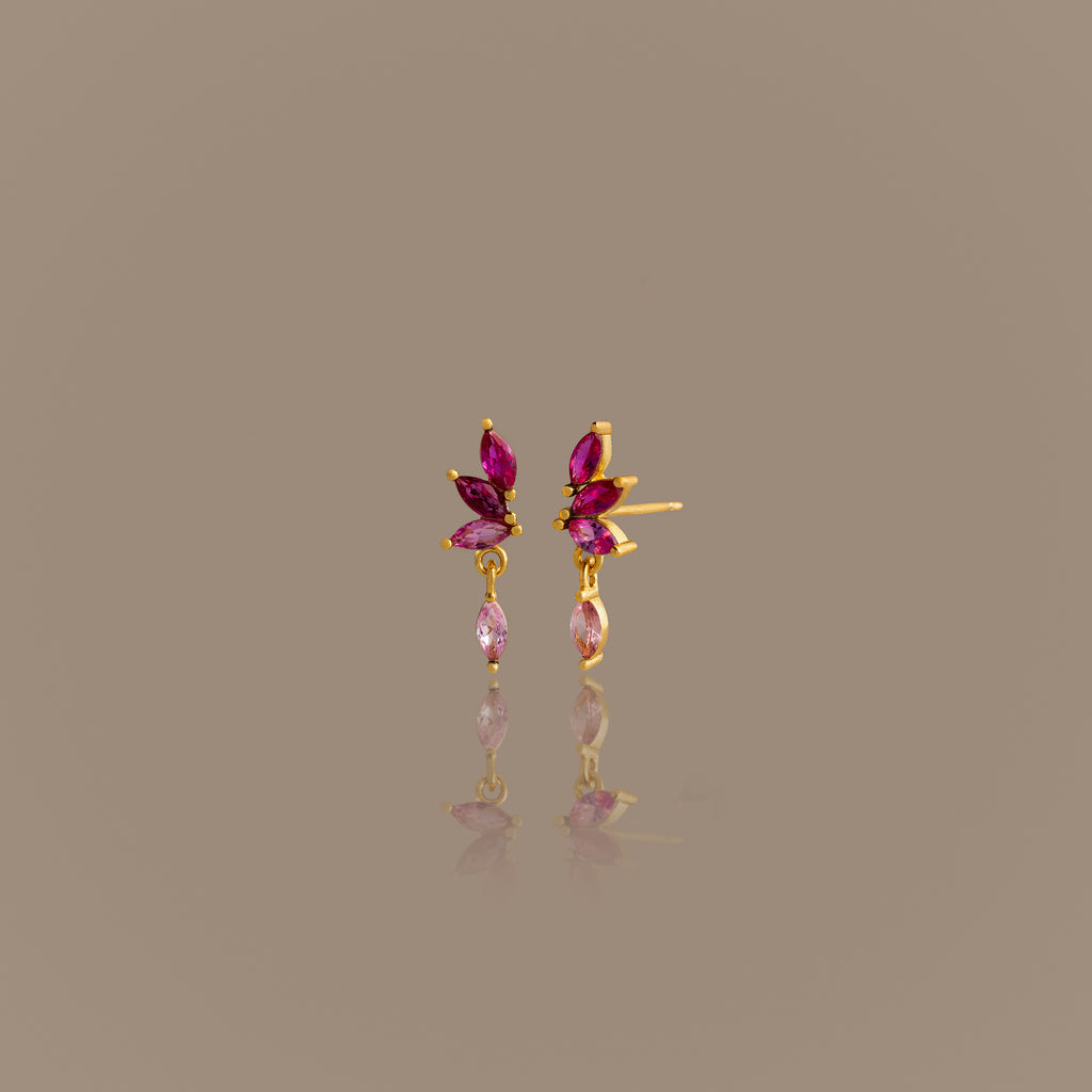 Ruby Marquise Drop Studs