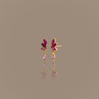 Ruby Marquise Drop Studs