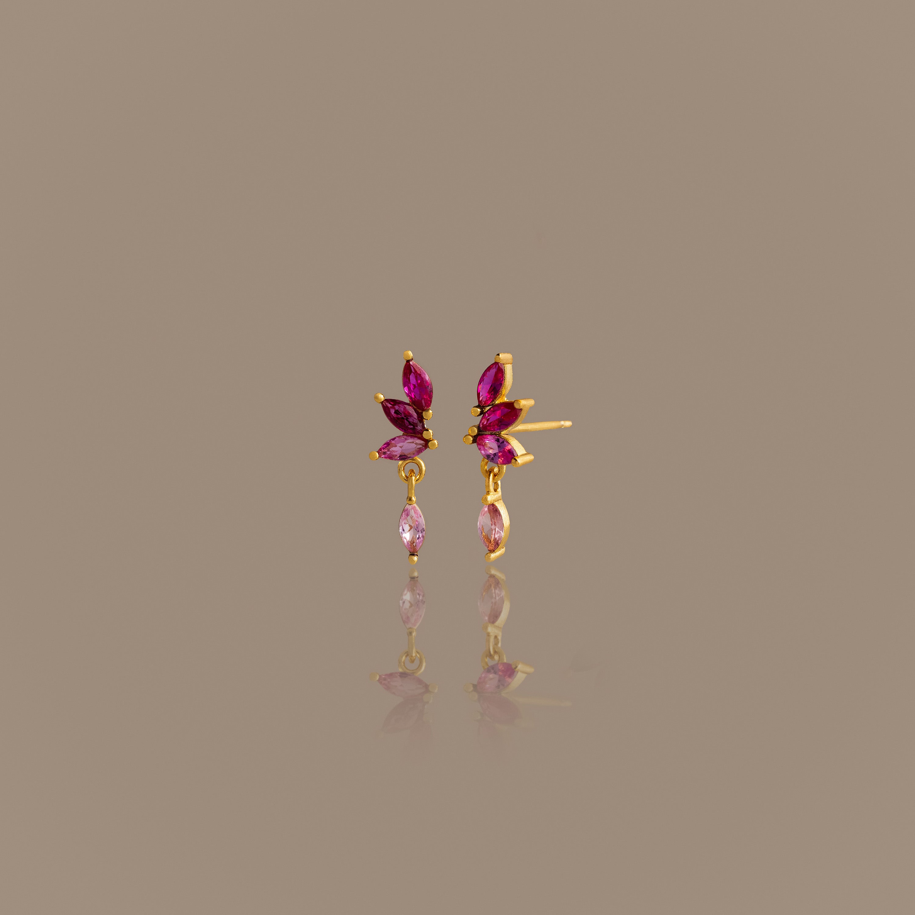 Ruby Marquise Drop Studs