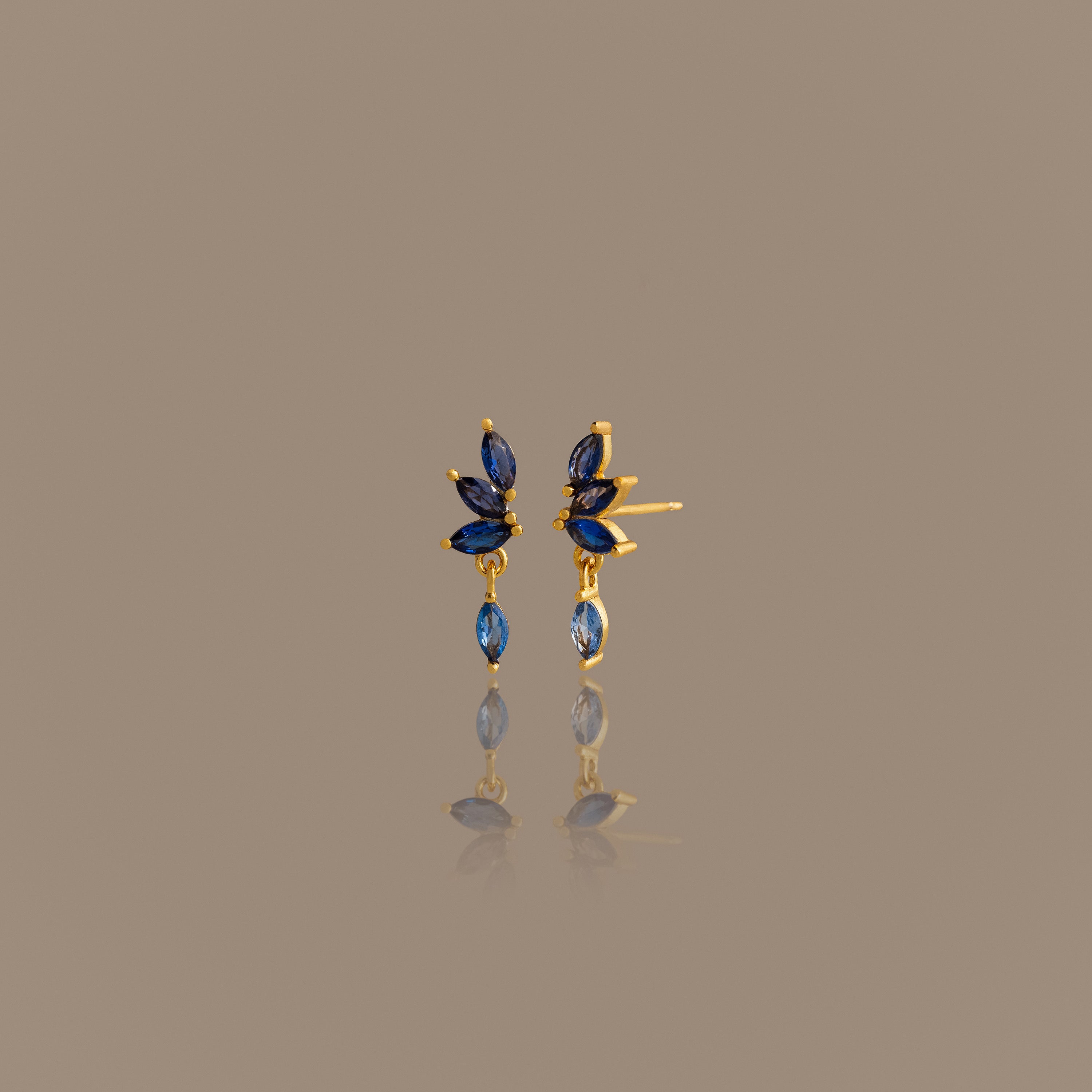 Sapphire Marquise Drop Studs