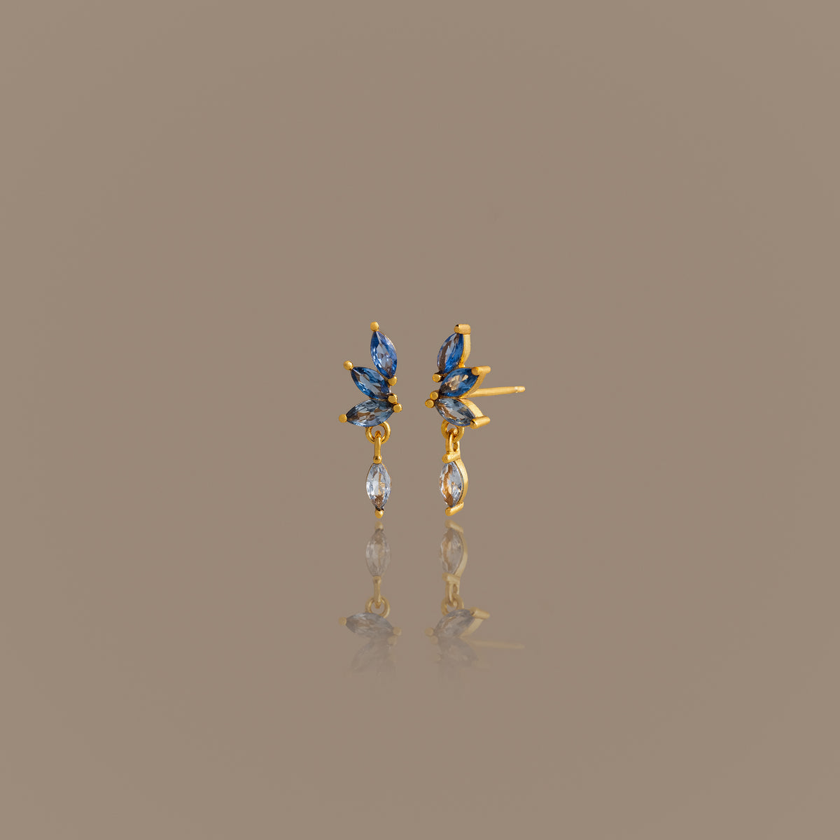 Aquamarine Marquise Drop Studs