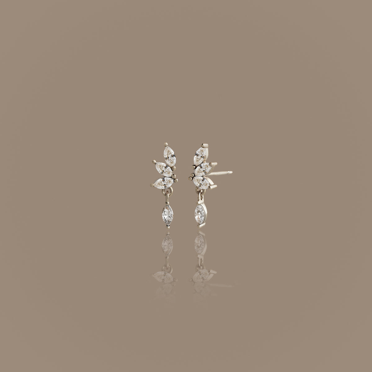 Diamond Marquise Drop Studs