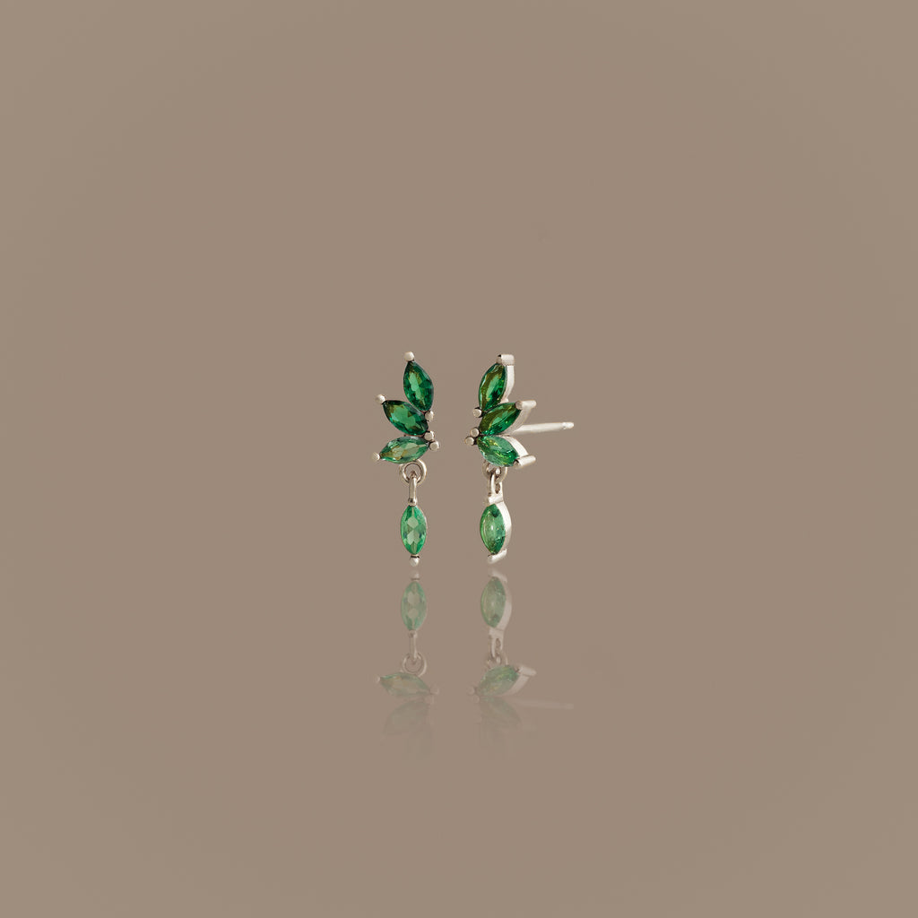 Emerald Marquise  Drop Studs