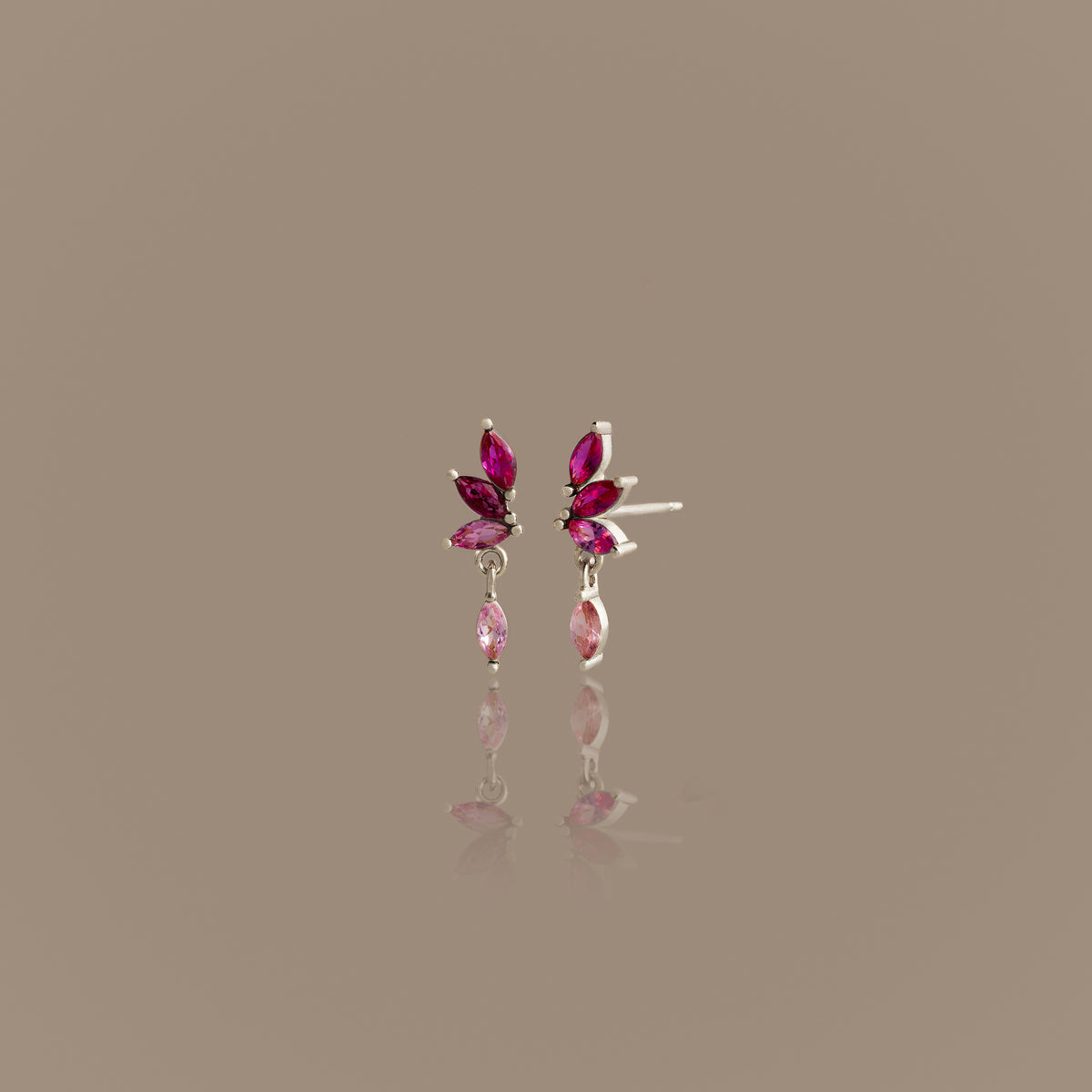 Ruby Marquise Drop Studs